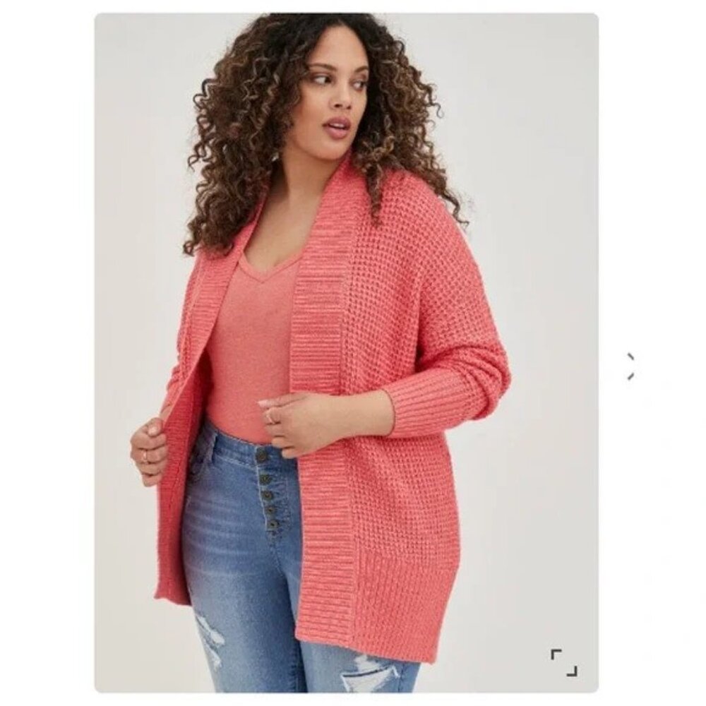 NEW Torrid Open Front Waffle Cardigan Sweater 2XL